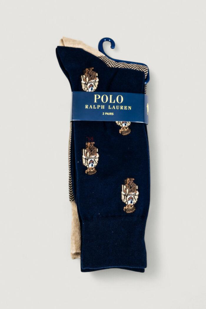 Calzini Lunghi Ralph Lauren M HD CHRLS B-CREW SOCK-2 PACK Blu – 449P04694002