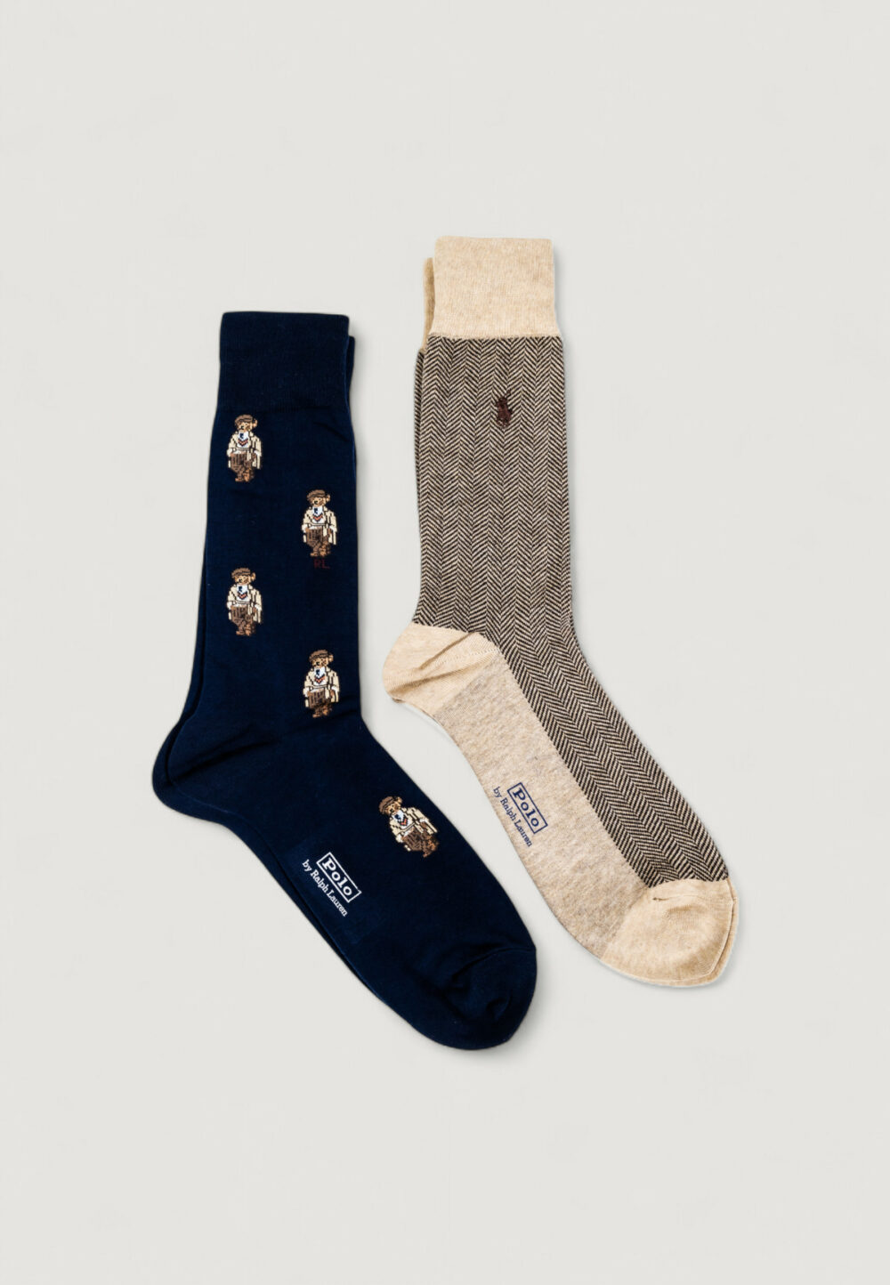 Calzini Lunghi Ralph Lauren M HD CHRLS B-CREW SOCK-2 PACK Blu - Foto 2