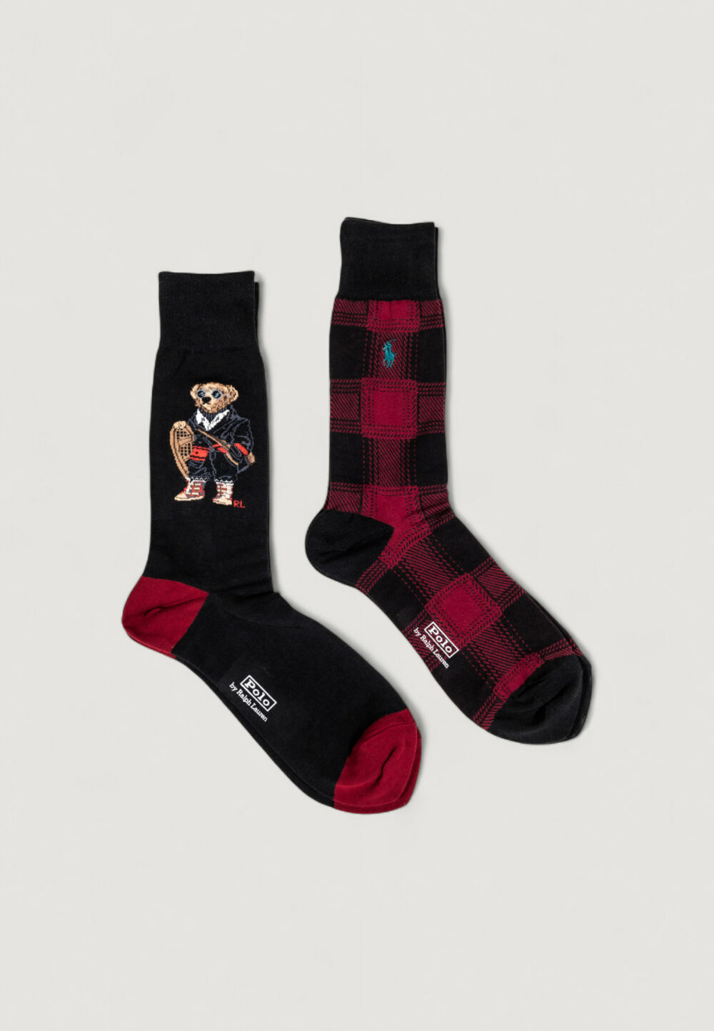 Calzini Lunghi Ralph Lauren HOLIDAY BEAR-CREW SOCK-2 PACK Nero - Foto 2