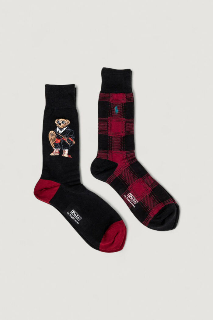 Calzini Lunghi Ralph Lauren HOLIDAY BEAR-CREW SOCK-2 PACK Nero – 449P04711001