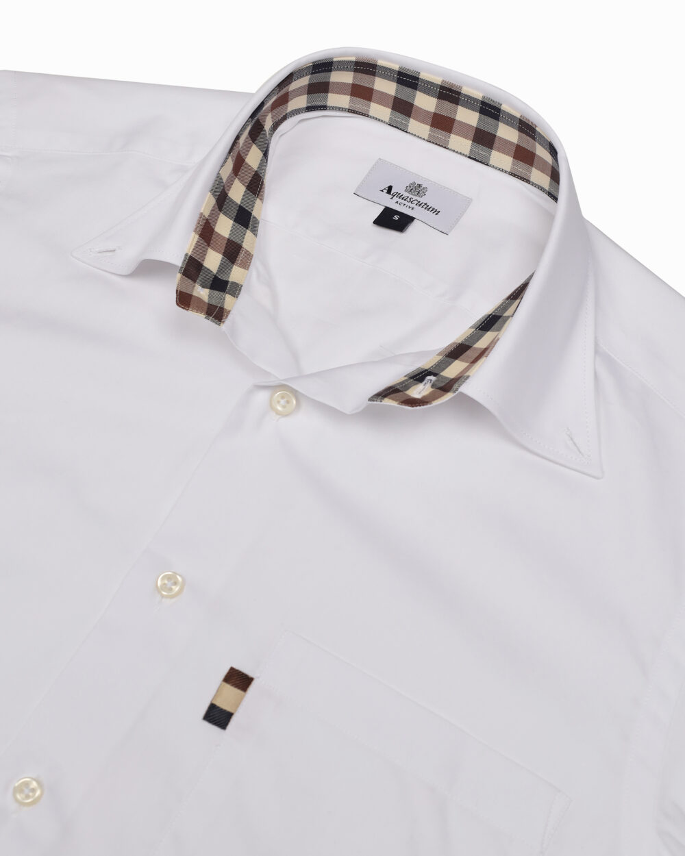 Camicia manica lunga Aquascutum Active BUTTON DOWN POPELINE SHIRT Bianco - Foto 3