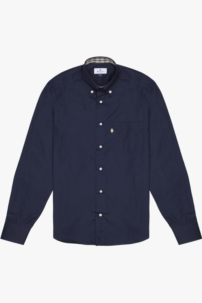 Camicia manica lunga Aquascutum Active BUTTON DOWN POPELINE SHIRT Blu – AA_A005_SH004