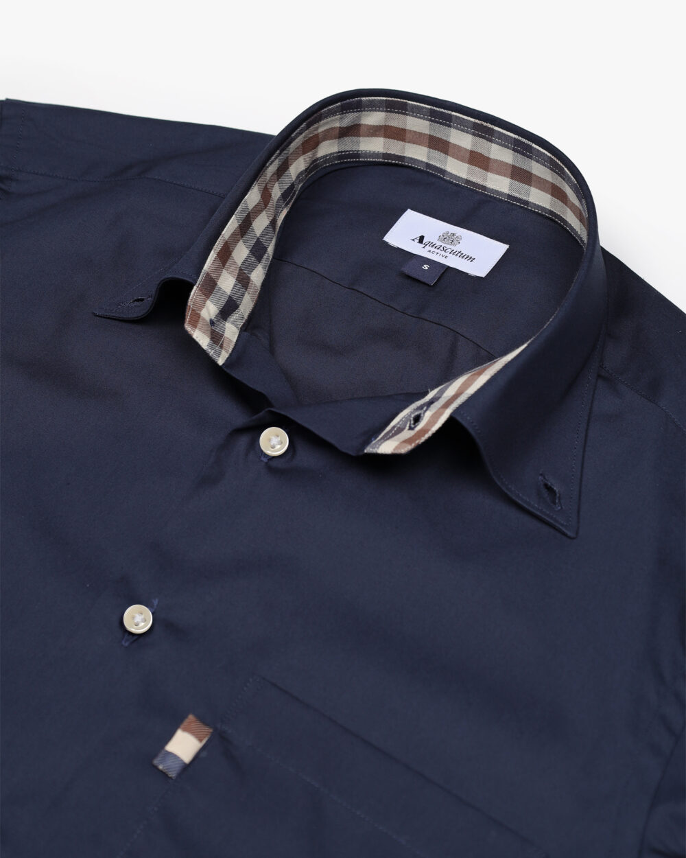 Camicia manica lunga Aquascutum Active BUTTON DOWN POPELINE SHIRT Blu - Foto 3