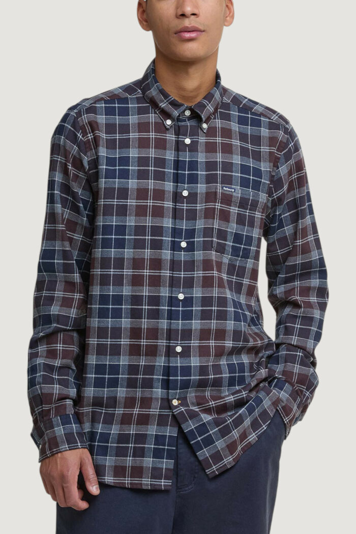 Camicia manica lunga Barbour FORTROSE TAILORED SHIRT Blu – Marrone – MSH4991