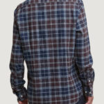 Camicia manica lunga Barbour FORTROSE TAILORED SHIRT Blu - Marrone - Foto 3