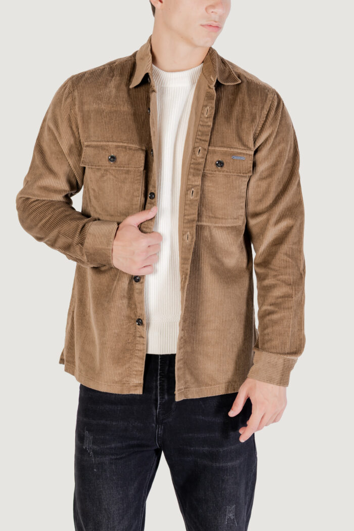 Camicia manica lunga Gianni Lupo OVERSHIRT Marrone – GL7820S