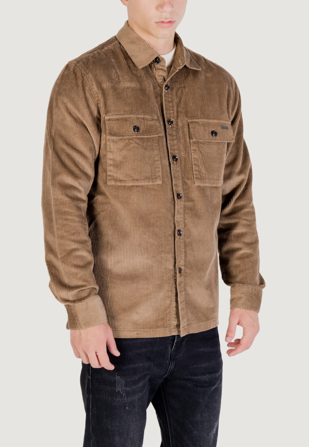 Camicia manica lunga Gianni Lupo OVERSHIRT Marrone - Foto 3