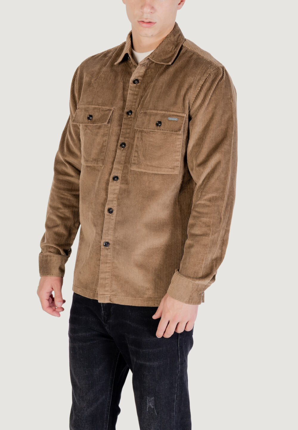 Camicia manica lunga Gianni Lupo OVERSHIRT Marrone - Foto 4