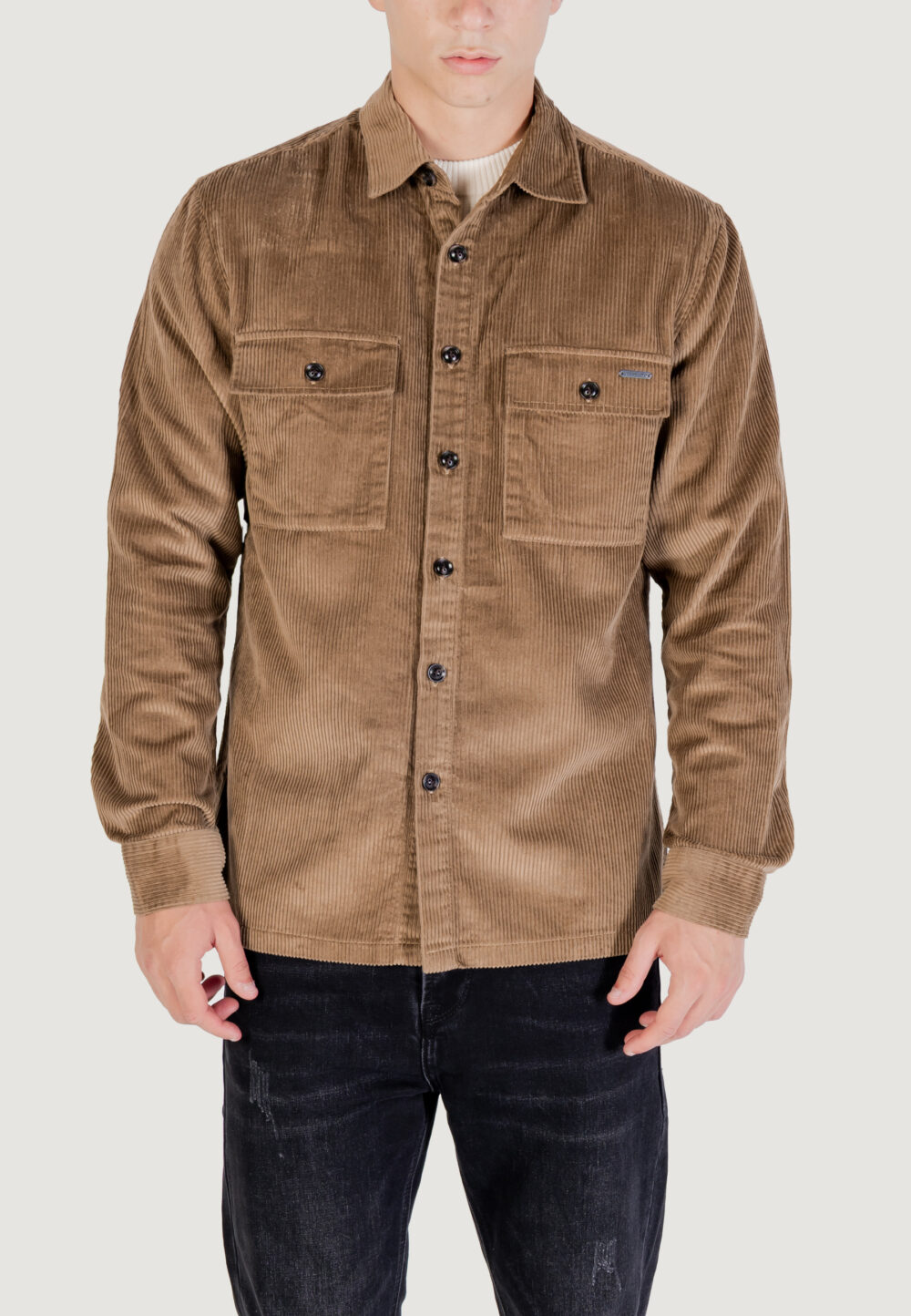Camicia manica lunga Gianni Lupo OVERSHIRT Marrone - Foto 5