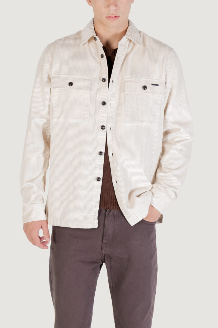 Camicia manica lunga Gianni Lupo OVERSHIRT Panna – GL7820S