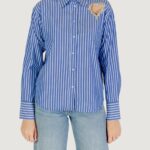 Camicia manica lunga Only Onlkaylen Ls Heart Emb Shirt Wvn Blu Chiaro - Foto 5