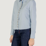 Camicia manica lunga Only Onlcarly Ls Reg Embelis Shirt Wvn Celeste - Foto 4