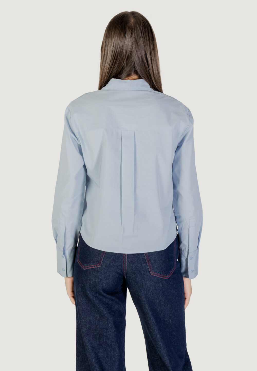 Camicia manica lunga Only Onlcarly Ls Reg Embelis Shirt Wvn Celeste - Foto 5