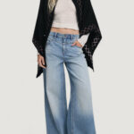 Mantella Desigual PONCHO_EMBROIDERY ALDAMA Nero - Foto 2