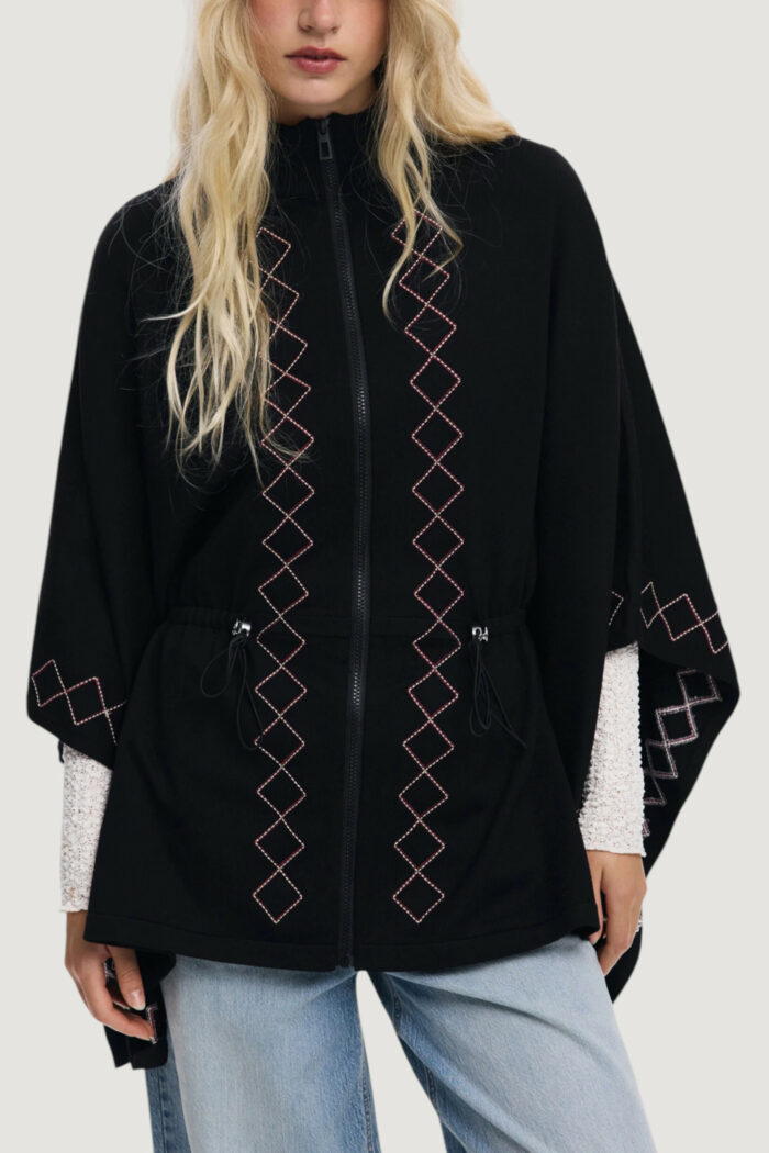 Mantella Desigual PONCHO_EMBROIDERY ALDAMA Nero – 25WAIA09