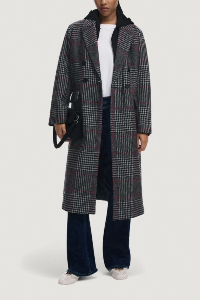 Cappotto Desigual COAT_CAPUCHA_CHECK Grigio Scuro – 25WWEW13