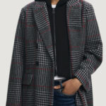 Cappotto Desigual COAT_CAPUCHA_CHECK Grigio Scuro - Foto 3