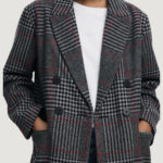 Cappotto Desigual COAT_CAPUCHA_CHECK Grigio Scuro - Foto 5