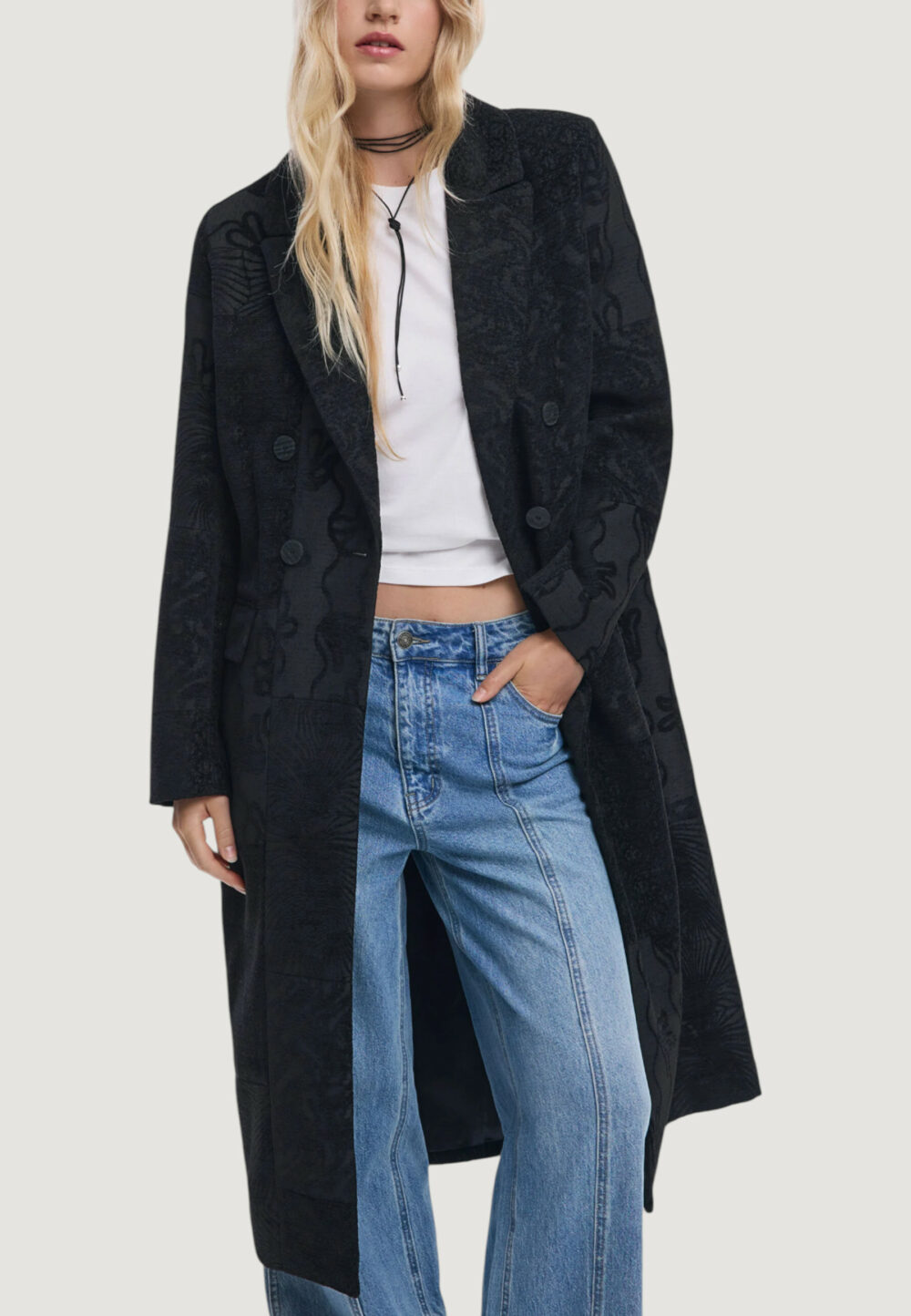 Cappotto Desigual COAT_PATCH_BLACK Nero - Foto 1