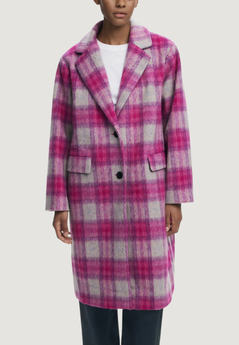 Cappotto Desigual COAT_PINKCHECK Rosa - Foto 1