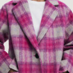 Cappotto Desigual COAT_PINKCHECK Rosa - Foto 4