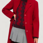 Cappotto Only ONLNANCY LIFE LONG FITTED COAT CC OTW Rosso - Foto 2
