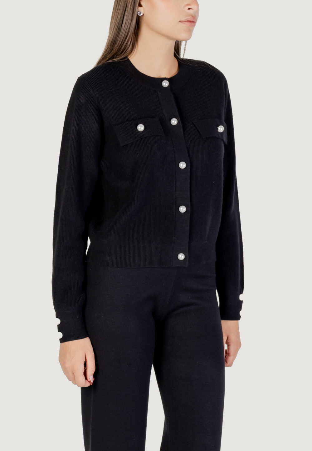 Cardigan Choral  Nero - Foto 4