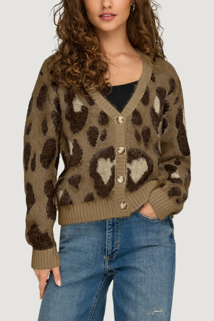Cardigan Only Onledelie Life Ls Jq Cardi V-Neck Knt Marrone