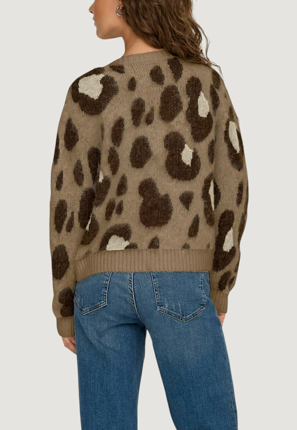 Cardigan Only Onledelie Life Ls Jq Cardi V-Neck Knt Marrone - Foto 2