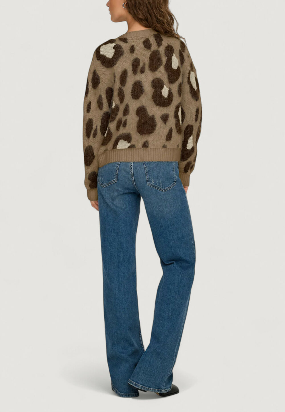Cardigan Only Onledelie Life Ls Jq Cardi V-Neck Knt Marrone - Foto 4