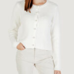 Cardigan Only ONLPETRA LS PEARL O-NECK CARDI CC KNT Panna - Foto 1