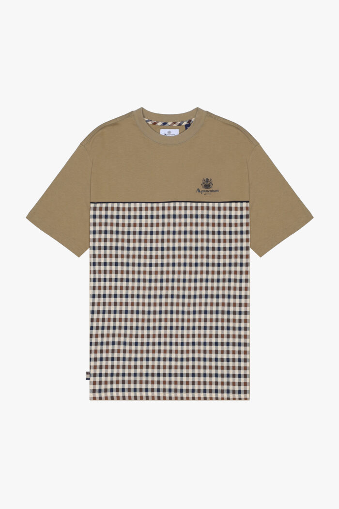 T-shirt Aquascutum Active PIPING PANEL T-SHIRT Beige scuro – AA_A005_TS002