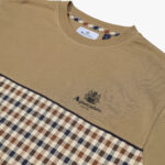 T-shirt Aquascutum Active PIPING PANEL T-SHIRT Beige scuro - Foto 3