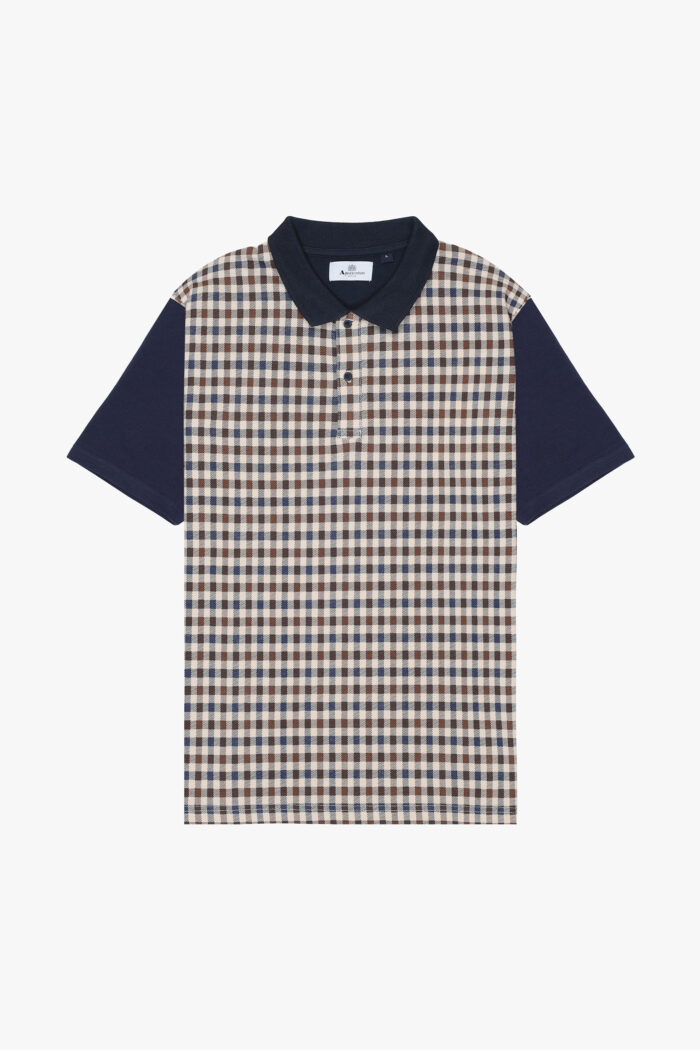 Polo manica corta Aquascutum Active ICONIC FRONT POLO Blu – AA_ICON_PO004