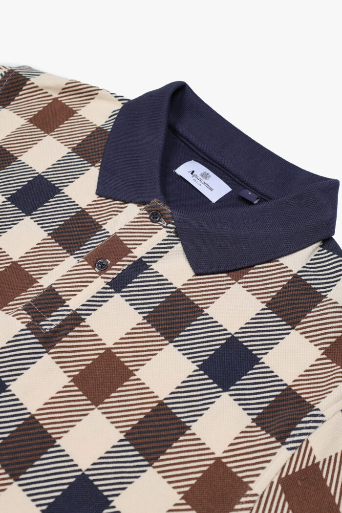 Polo manica corta Aquascutum Active MACRO ICONIC POLO Blu – AA_ICON_PO002