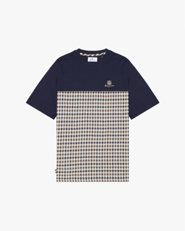T-shirt Aquascutum Active PIPING PANEL T-SHIRT Blu - Foto 1
