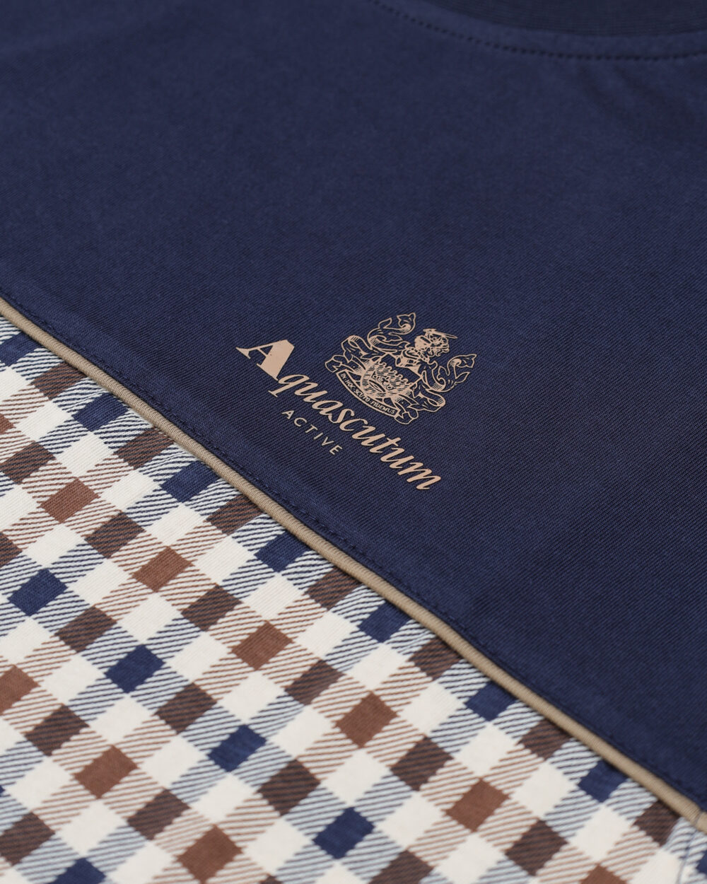 T-shirt Aquascutum Active PIPING PANEL T-SHIRT Blu - Foto 4