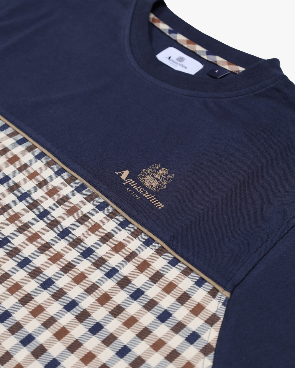 T-shirt Aquascutum Active PIPING PANEL T-SHIRT Blu - Foto 3