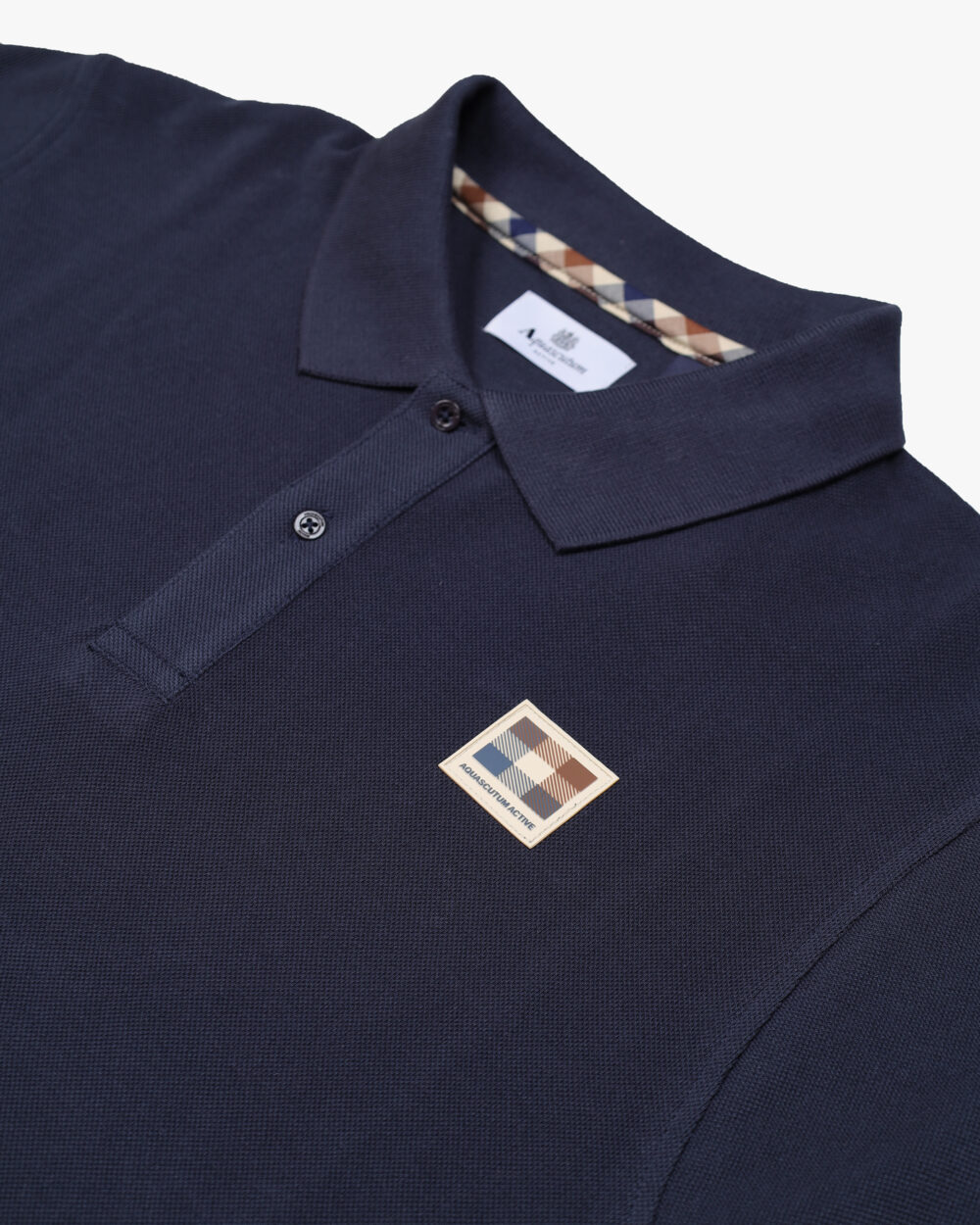 Polo manica corta Aquascutum Active RUBBER PATCH PIQUET POLO Blu - Foto 3