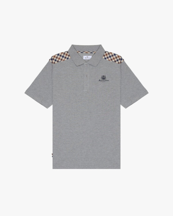 Polo manica corta Aquascutum Active STRIPES PIQUET POLO Grigio Scuro - Foto 1