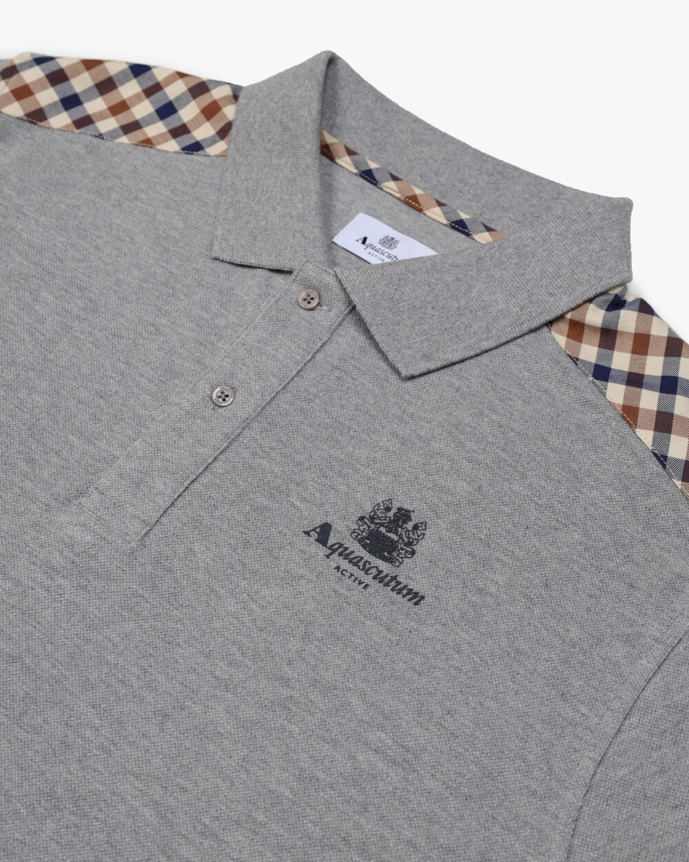 Polo manica corta Aquascutum Active STRIPES PIQUET POLO Grigio Scuro - Foto 3