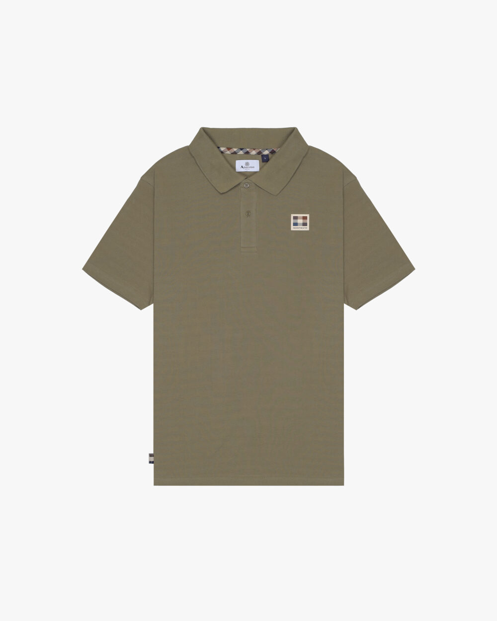 Polo manica corta Aquascutum Active RUBBER PATCH PIQUET POLO Verde Oliva - Foto 1