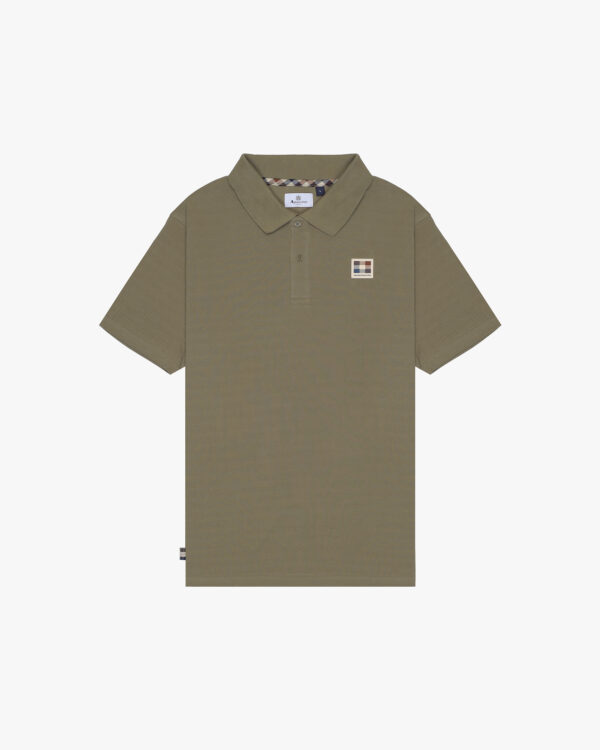 Polo manica corta Aquascutum Active RUBBER PATCH PIQUET POLO Verde Oliva - Foto 1