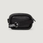 Borsa Karl Lagerfeld Jeans KLJ Puffy Pu Camera Bag Nero - Foto 2