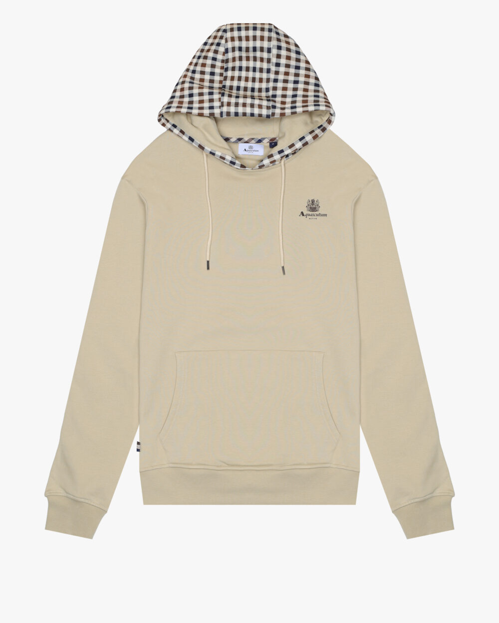 Felpa con cappuccio Aquascutum Active CLUB CHECK HOODIE FLEECE Beige - Foto 1