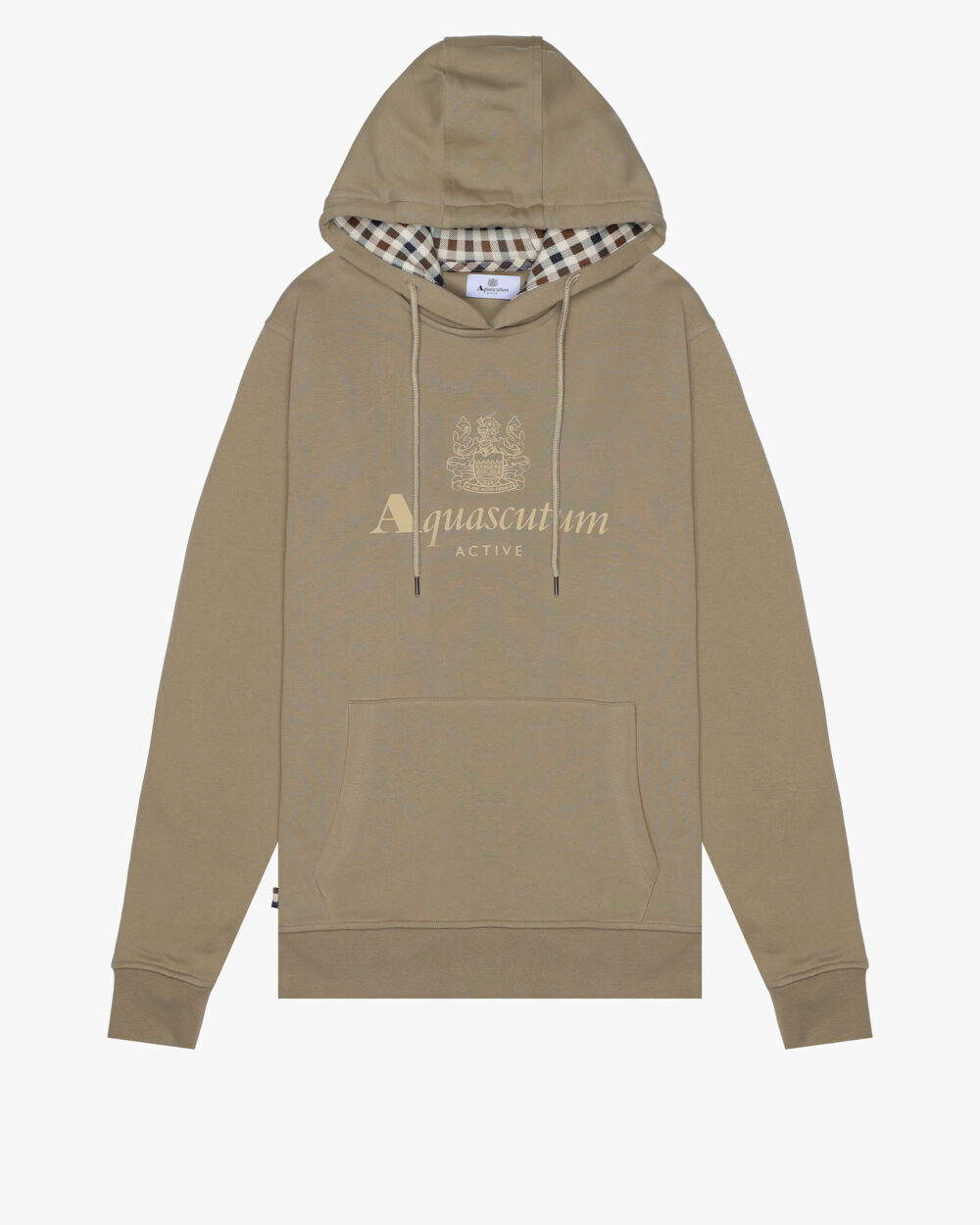 Felpa con cappuccio Aquascutum Active BIG LOGO HOODIE FLEECE Beige scuro - Foto 1