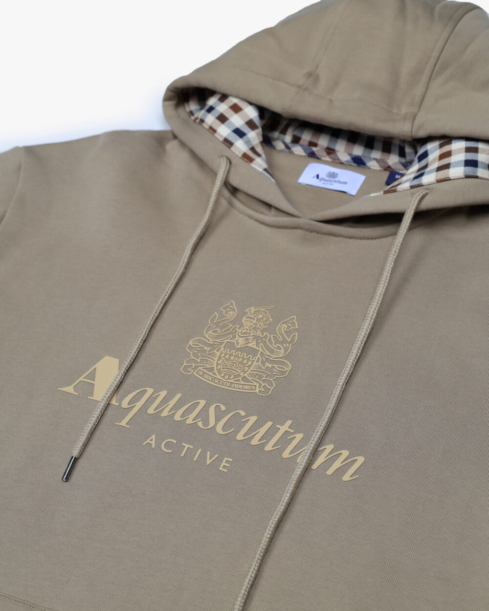 Felpa con cappuccio Aquascutum Active BIG LOGO HOODIE FLEECE Beige scuro - Foto 3