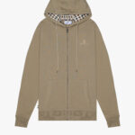 Felpa con cappuccio Aquascutum Active FULL ZIPPED HOODIE FLEECE Beige scuro - Foto 1