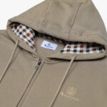 Felpa con cappuccio Aquascutum Active FULL ZIPPED HOODIE FLEECE Beige scuro - Foto 4