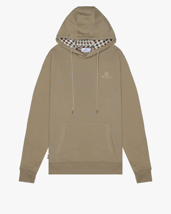 Felpa con cappuccio Aquascutum Active SMALL LOGO HOODIE FLEECE Beige scuro - Foto 1